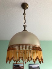 Deckenlampe, Retro-Design, Glas, matt, Schirm rund 30 cm, hoch 18 cm, Glasdeko