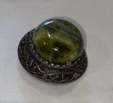 Ausgefallene Brosche mit grossem Edelstein Grüner Aventurin Brosche grün 