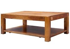 Sofatisch Holztisch Wohnzimmertisch Ablage 120x75 Akazie massiv Holz hell braun