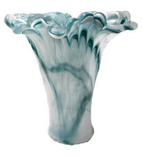 MURANO Glas Vase Blau Weiß - hochwertig - Unikat