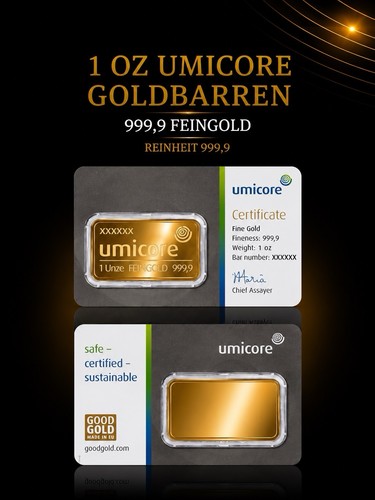 Goldbarren unze 999 9 - , 999.9