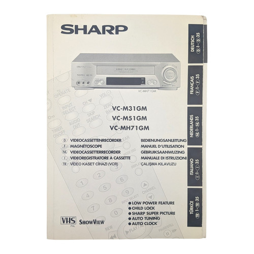 Sharp vhs player videorecorder - sharp,