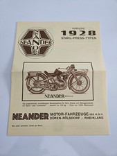 Neander Programm 1928 OLDTIMER Broschüre Prospekte