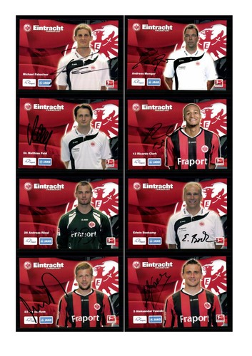 Autogrammkartensatz eintracht - autogrammkartensatz,