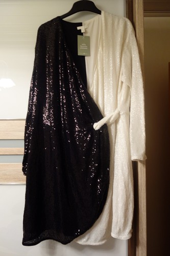 Kleid xl schwarz weiß - h&m,