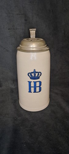 Alter bierkrug mit zinndeckel - mit,