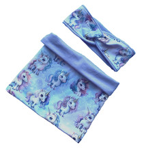 NEU* Set* Kinder Knoten-Stirnband & Loop* Stirnband & Schal *Einhorn* handmade