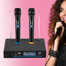 Funkmikrofon Wireless Microphone Mikrofon Set 2 Kanal UHF Hand Mikrofon LED DHL