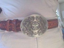 Ledergürtel orange geprägt