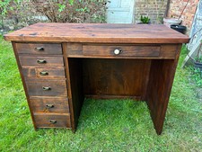 Vintage Mid Century 50er Jahre aufgearbeiteter Schreibtisch Werktisch Werkbank