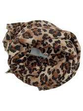 ZARA Damen Schal Animal Print Leo Muster Fransen Braun 200x100cm Polyacryl