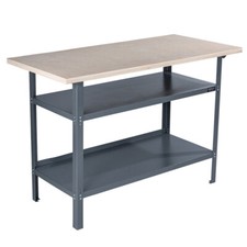 GERMANIA Werkbank mit Holzplatte und 2 Einlegeböden Arbeitsplatte Arbeitstisch