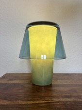 IKEA GAVIK 1990er - handgeblasen- Glas Tischleuchte Blau Nachttischlampe