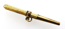 Biedermeier 585 Gold Chatelaine Uhrenschlüssel - graviert/ ziseliert - um 1850