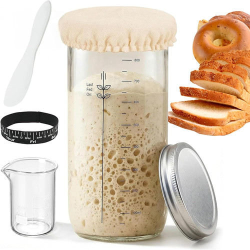 Sauerteig starter set glas mit - starter,