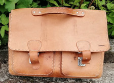 Schultasche Lehrertasche Ledertasche Schultertasche echt Leder hell gebraucht