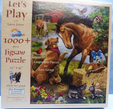 28429.  Puzzle  Let's play  1000 Teile  Jigsaw Hund Pferd