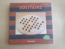 Solitaire Solitär Rund Massivholz groß Holz-Brettspiel Gedächtnisspiel Ø 29cm