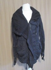 276/12 KHUJO Damen Jacke  Gr. S schwarz Spitzenbesatz Übergangsjacke Damenjacke