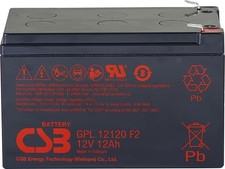 CSB Longlife Bleiakku 12V 12Ah | GPL-Serie | AGM Batterie | Faston 6,3 mm