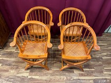 4x ANTIKER STUHL CHINA HOLZ UND RATTAN UM 1910 RESTAURIERT VIER ANTIKE STÜHLE