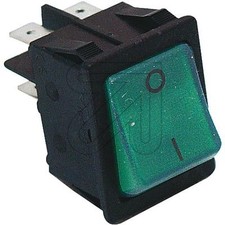Wipp-Schalter 2 polig mit Kontrollampe Kontrolleuchte Ein/Aus Wippe grün