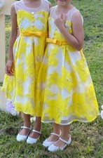 Wunderschönes Festliches Kleid Für Mädchen Hochzeit Wie Neu Gelb Edel 134 / 140