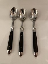 3 EICHENLAUB  Besteck Löffel, guter Zustand, Altdeutsch, Ebenholz