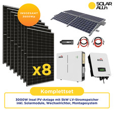 3,6kWp/3,0kW Haushalt | Insel PV-Anlage autarkes Komplettset 