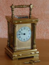 Antike Tischuhr Offiziersuhr Reiseuhr Jugendstil Schlagwerk Messing Gibraltar