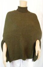 SHOKO ITALY ~ khaki ~ S/M Poncho Cape Umhang ~ gefilzte Wolle Jacke Pullover