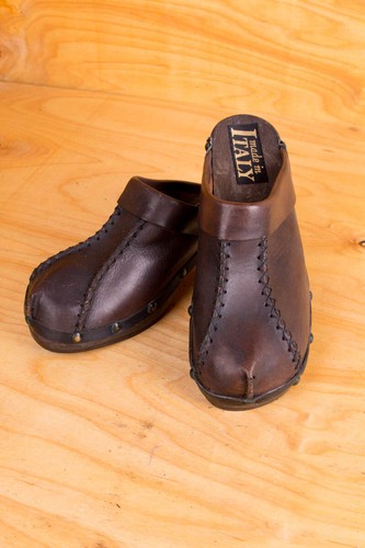 Vintage orig 70s - clogs, leder