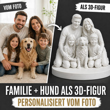Familie mit Hund als 3D Figur