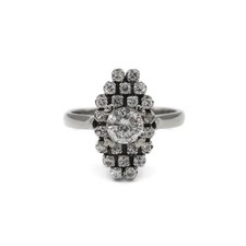 Ring mit Diamant Brillant Solitär 0,45 ct in 750 18kt Weiß Gold Finger Gr.53