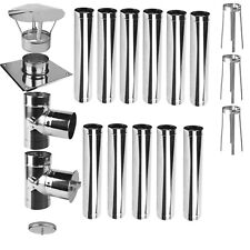 Schornstein Bausatz Edelstahl einwandig Kamin Sanierung Abgas Rauch Rohr Set EW5