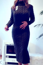 Strickkleid Rollkragen lang