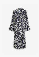 Satin-Midikleid mit Volants Gr. 40 Dunkelblau Damen Midi-Kleid Wickelkleid Neu*