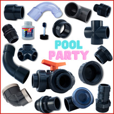 PVC Fittings | Pool Verrohrung | Bogen | Verschraubung | Winkel | Kugelhahn 