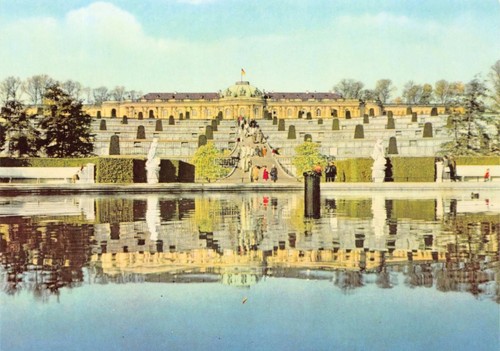 Postkarte potsdam schloss - postkarte, potsdam,