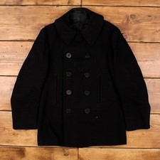 Vintage Marinekleidung Militär Mantel S 40er WWII Marine Peacoat blau