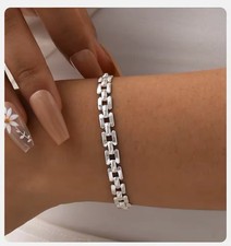 DAMEN GLIEDER ARMBAND EDELSTAHL SILBERFARBEN HOCHGLANZ ELEGANT VERLÄNGERUNG