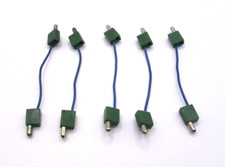 Fischertechnik 5 Stk. Kabel 60, blau + Mini-Flachstecker grün (ft-Nr. 37160)