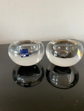 LEONARDO: 2x massiver GLAS Teelichthalter  KERZENHALTER