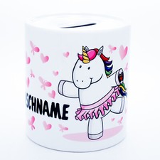 Einhorn Spardose mit Namen Geschenk Teenager Mädchen Kinder Frau Einschulung