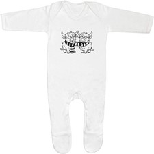 Baby Strampler Jumpsuits / Schlafanzüge "Winter Highland Cows" (SS056865)