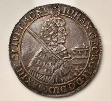 1/2 Taler 1661 CR Dresden Sachsen Johann Georg II 1656-1680 Kahnt.408 RARE