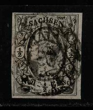 Sachsen Nr. 8 mit Nummernstempel "13" (Schneeberg)