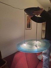 2x Pendelleuchte: Arteluce Aurora FLOS, Designerlampe Glas, Blau