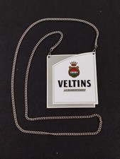 Brauerei Bier Emblem Schild Zapfhahnschild - VELTINS - ZHS Metall mit Kette hell