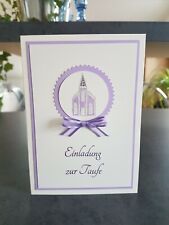 5 Einladungskarten Einladungen zur Taufe Taufkarten handgemacht handgefertigt 